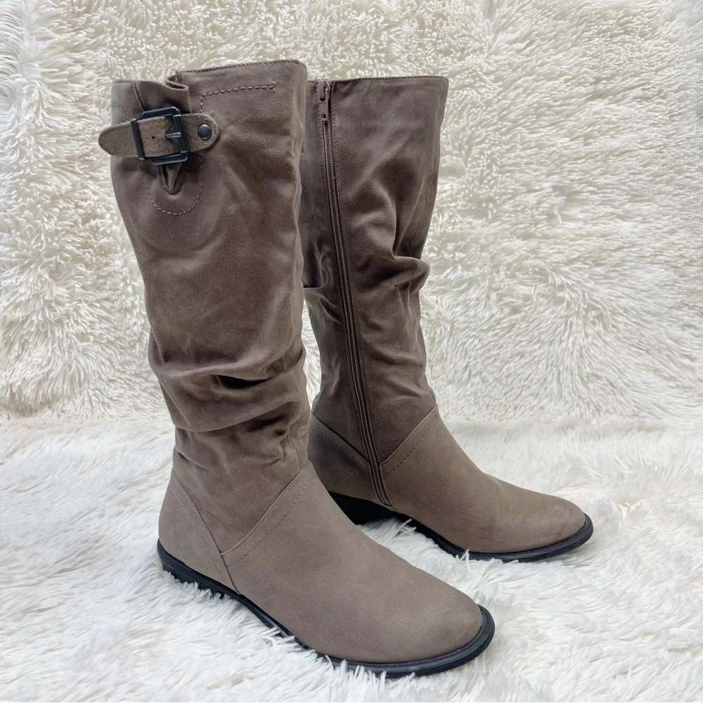 WHITE MOUNTAIN DIA BOOT knee high tall slouchy boots light taupe